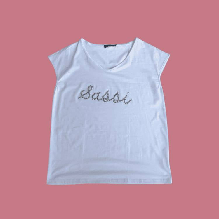 Casual Cotton T-shirt- White Tees for Women image 0