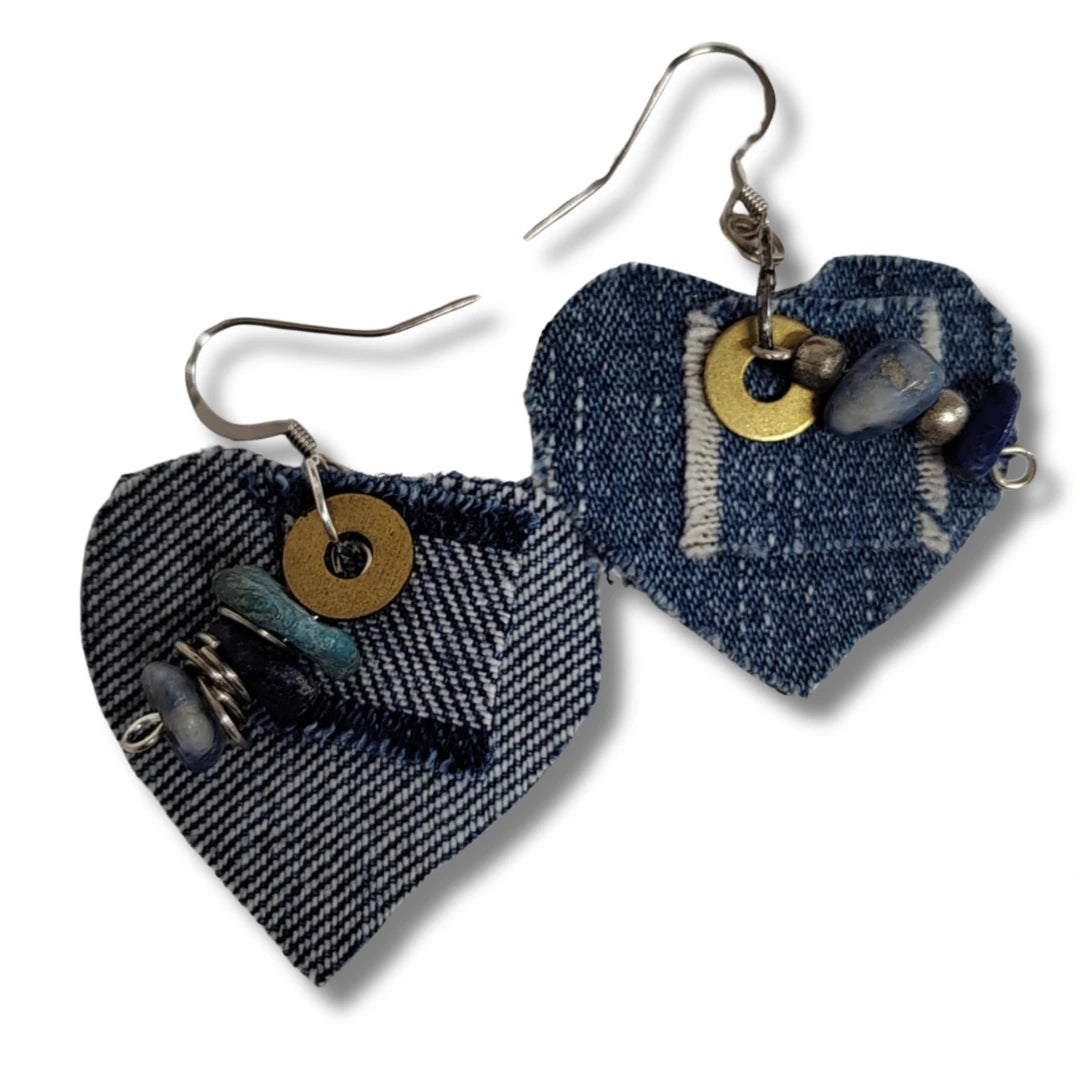 Sassi Heart Drop Stone Beaded Earrings