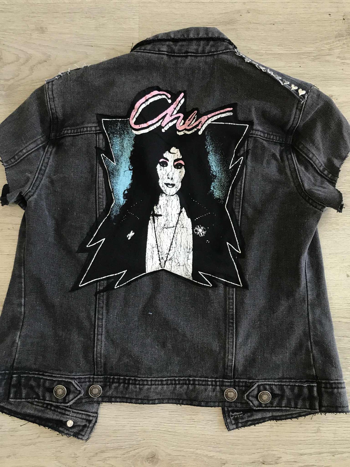 Upcycled Denim Vest Women’s Size 10 | Cher Inspired “Heart of Stone” Jacket | Handmade Rocker Vest