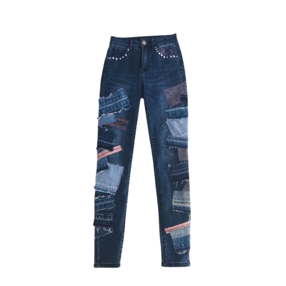 Women's Denim Jeans - Rock Chic Jeans , Hugging Fit