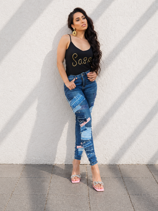 Women's Denim Jeans - Rock Chic Jeans , Hugging Fit