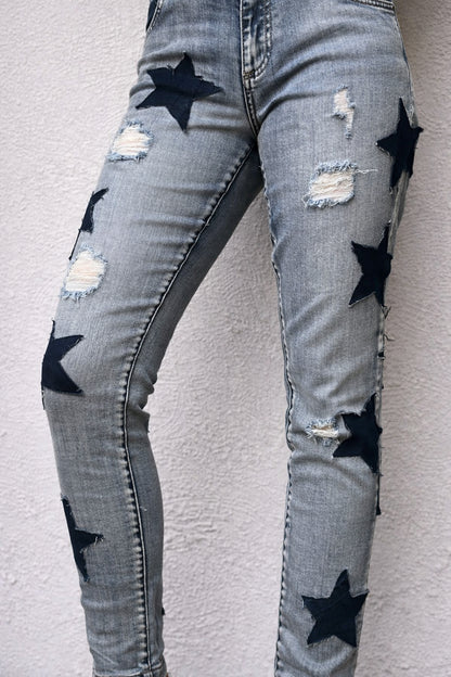 Sassi Denim Blue Star Patchwork Jeans