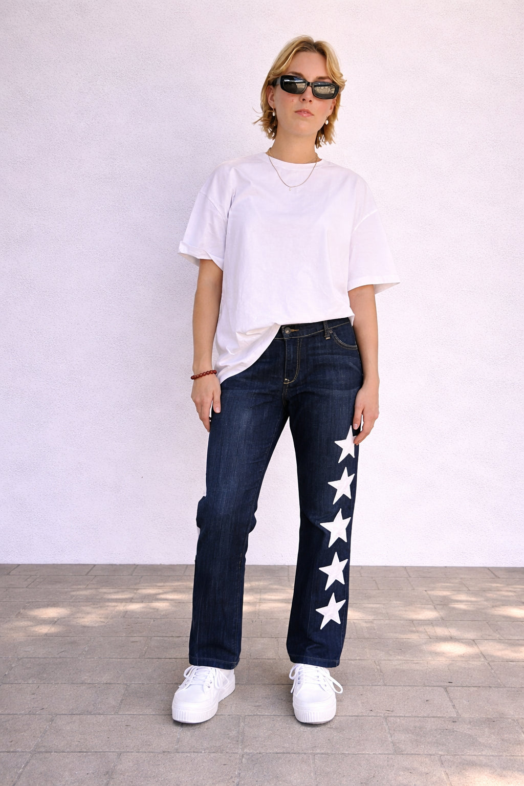 Star Detail Jeans — Dark Denim (Size 16–18)
