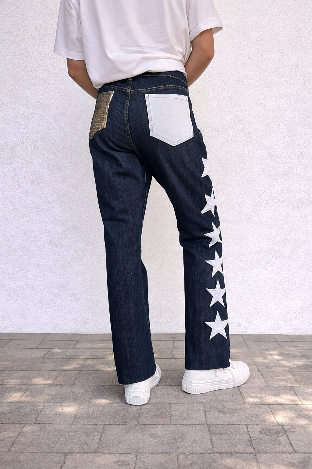 Star Detail Jeans — Dark Denim (Size 16–18)