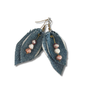 Sassi Pink beads Denim  Handmade Earrings 