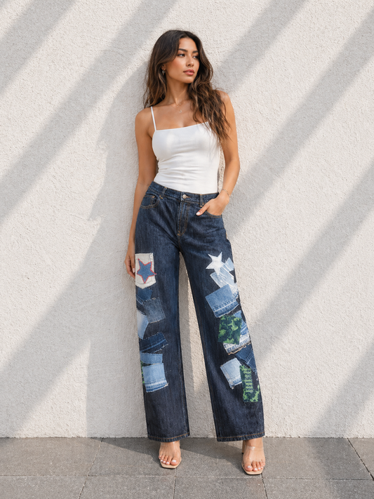 Soho Sassi Denim Patchwork Jeans
