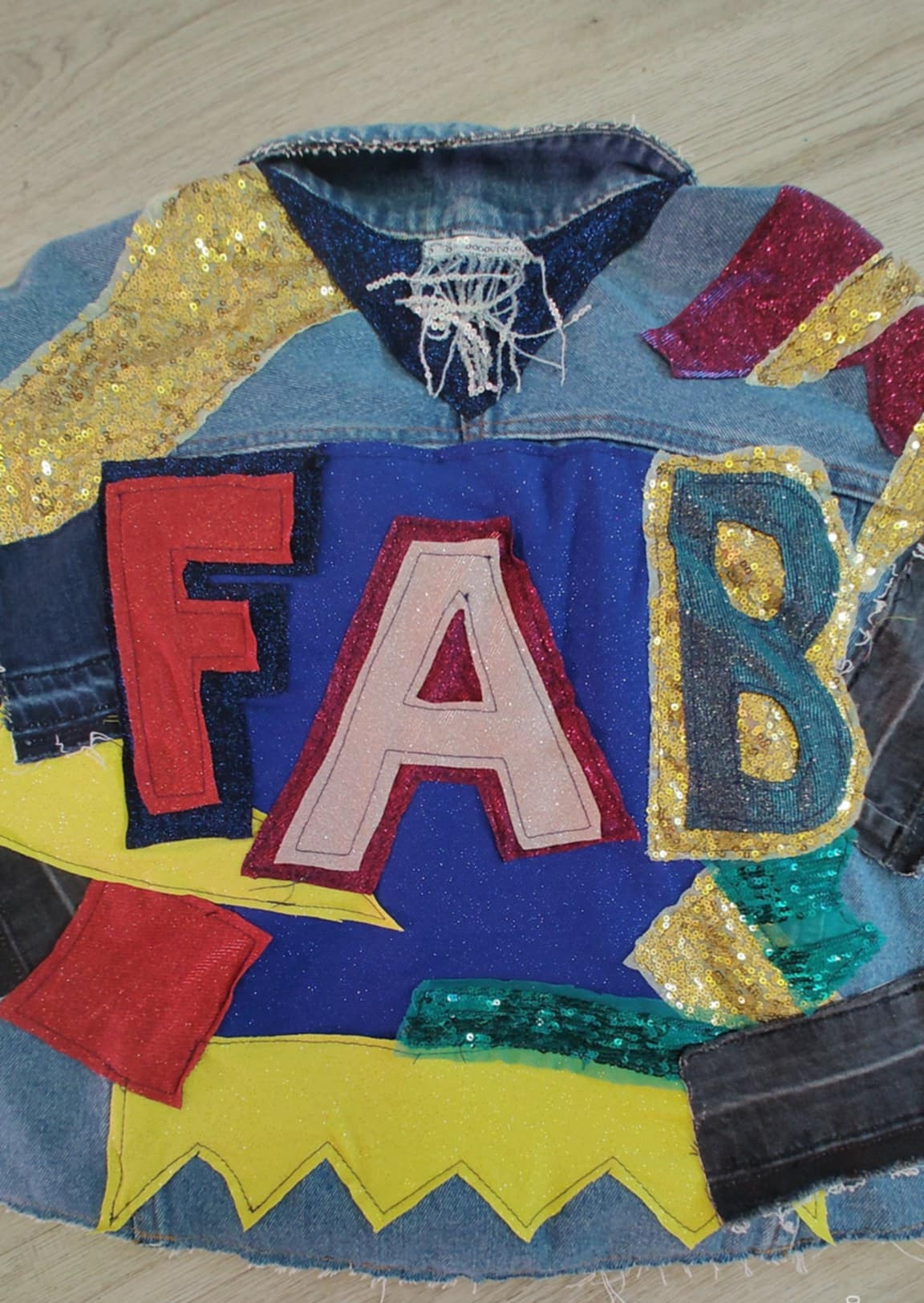Upcycled Denim Jacket Women | Handmade Sequin Statement Jacket | One of a Kind Festival Coat