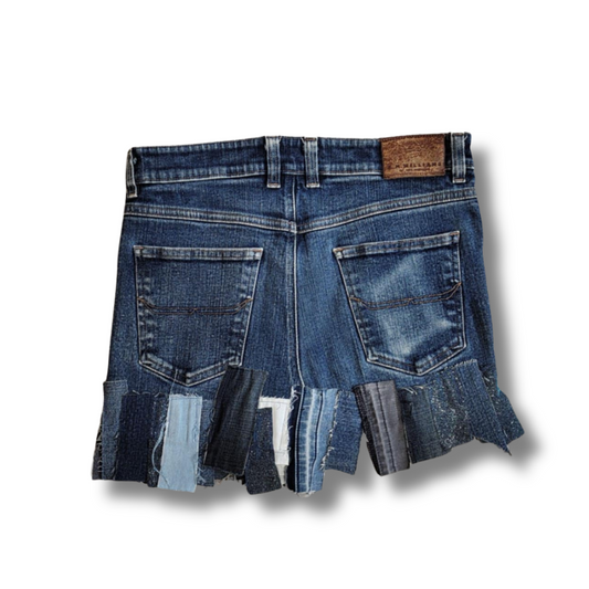 Urban Rebel Upcycled Denim Mini Skirt